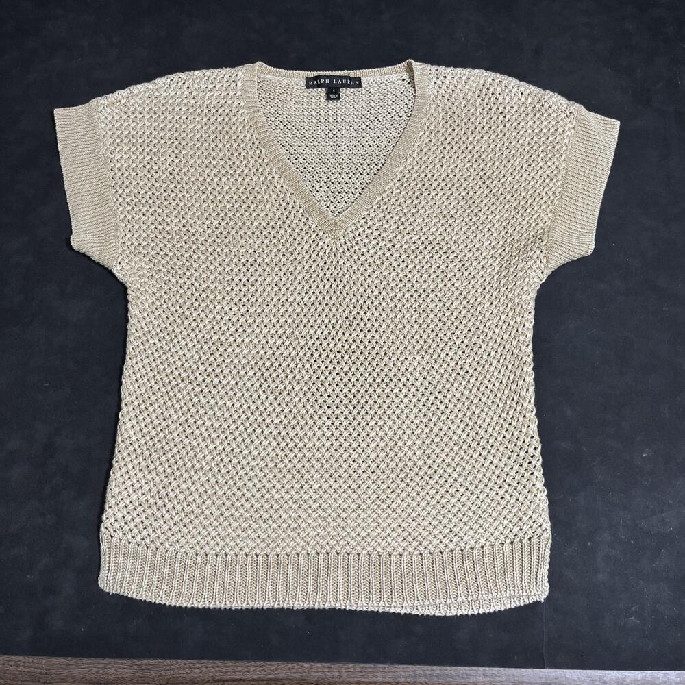 Ralph Lauren Sweater Vintage Black Label Linen Sheer Knit Pullover RRL Fishnet
